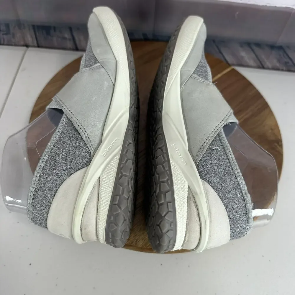 Ecco Mary Jane Shoe Womens 7 Gray Comfort Cushion Biom Flat Slip on Leather - Picture 9 of 14